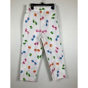 Womens Briggs‎ Capris Summer Beach Sunglasses White Multicolored 6